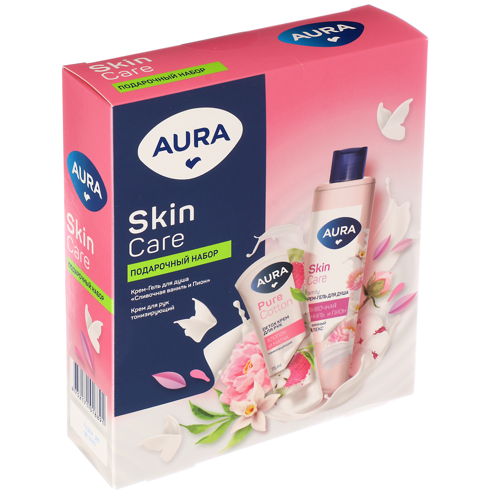 Подарочный набор женский AURA Skin Care, крем-гель для душа, 250 мл + детокс-крем для рук, 75 мл - #3