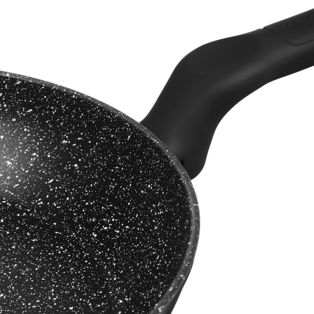 SATOSHI Стоун Сковорода литая с крышкой d28см, антипригарное покрытие мрамор, индукция - #3