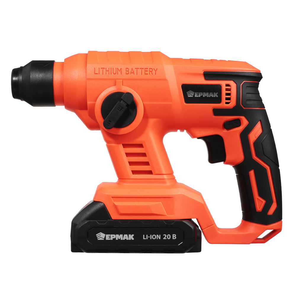 ЕРМАК Перфоратор на АКБ 20В, 2,0А Li-ion(1шт),з/у, 0-3000уд/мин,0-1200 об/мин,SDS-Plus, 1.50 Дж(ONE) - #3