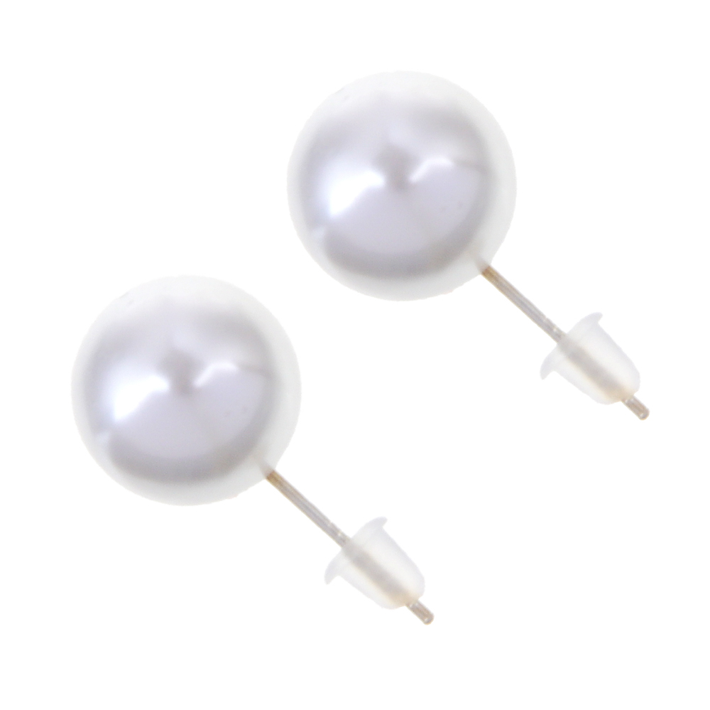 Серьги, бижутерия, пластик, сталь, 12мм, БЖ-1 - #2