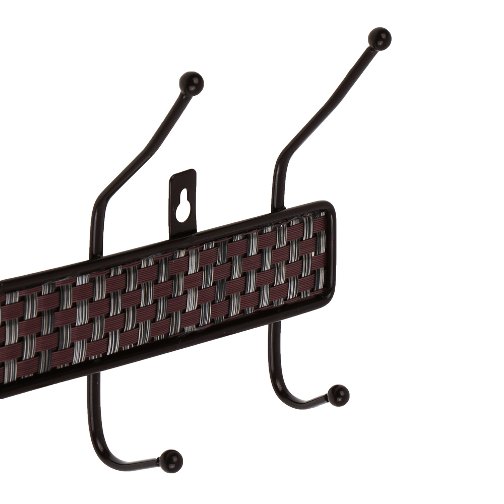 Вешалка настенная тм VETTA Плетенка, металл, 4 крючка, 32х14х4см - #2