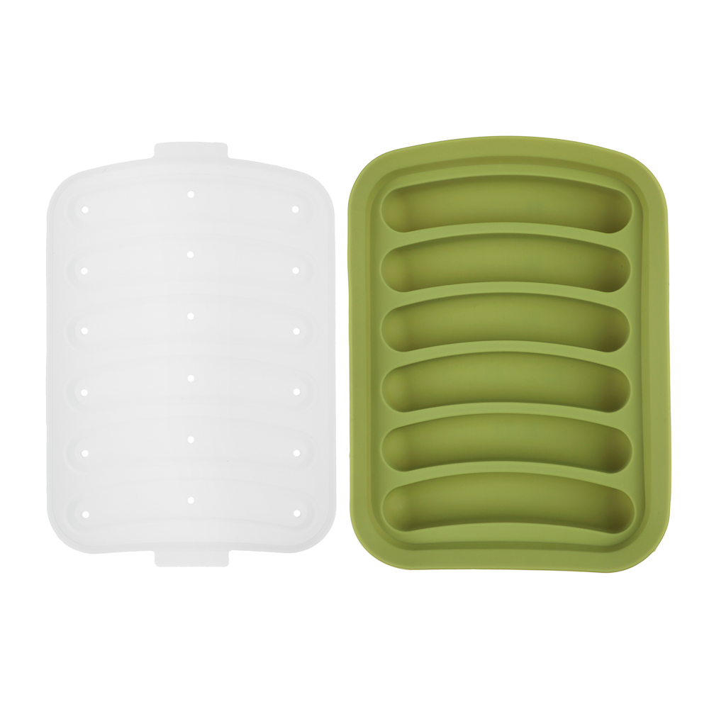 VETTA Форма для выпечки с крышкой 17х13см для сосисок, колбасок, кебабов, силикон, 3 цвета - #5