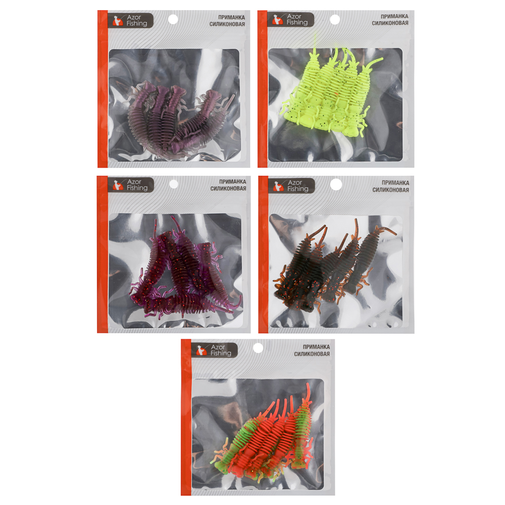 Приманка силиконовая "Личинка стрекозы" тм AZOR FISHING, 8см, 5шт, 5 цветов - #5