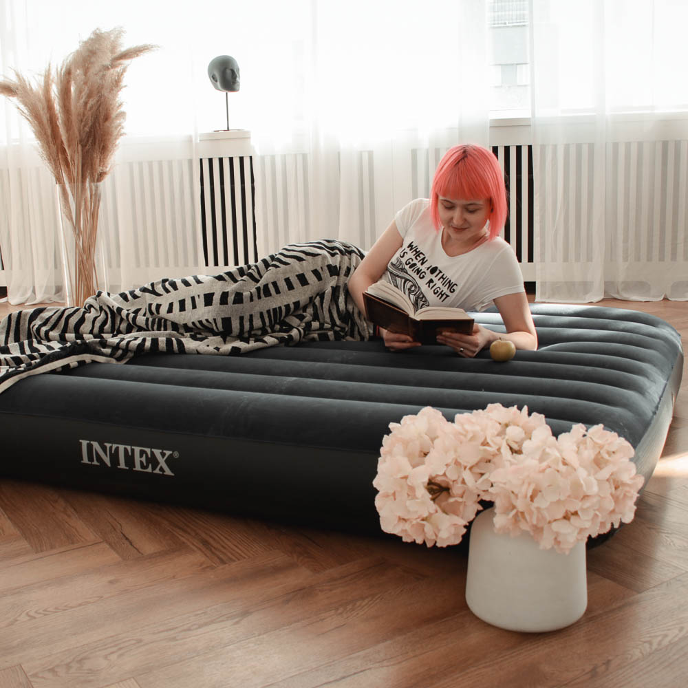 Кровать надувная intex 152х203х25 см