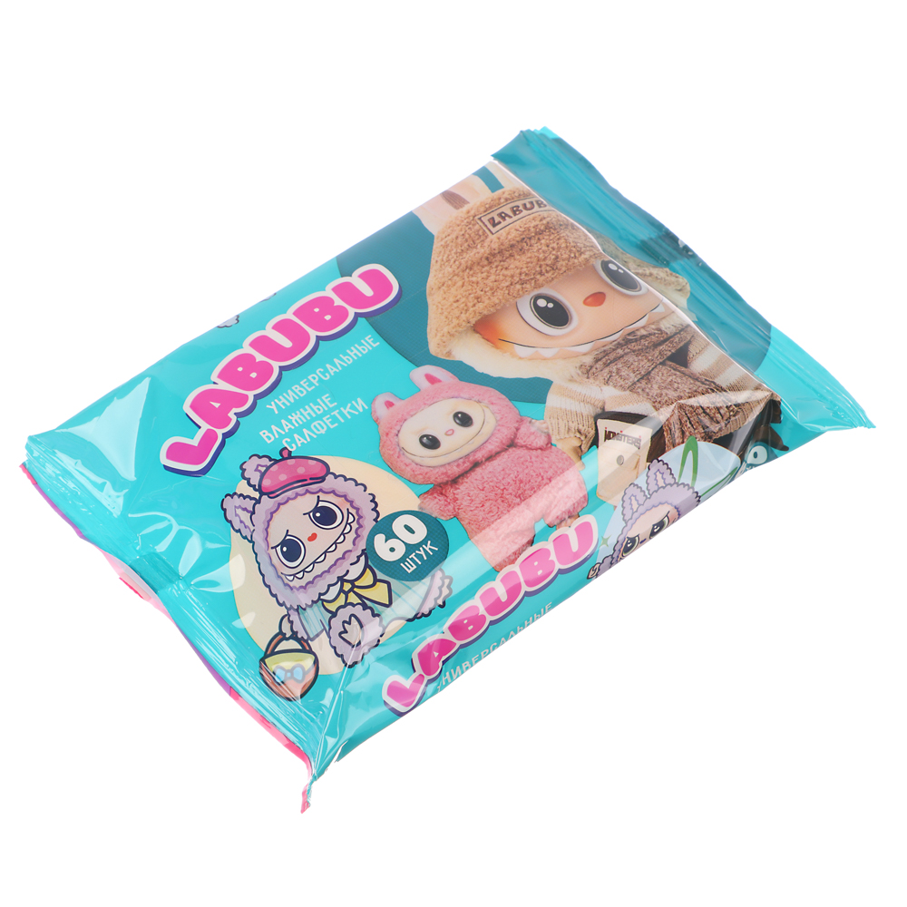 Салфетки влажные Labubu универсальные Mix, 60шт - #6