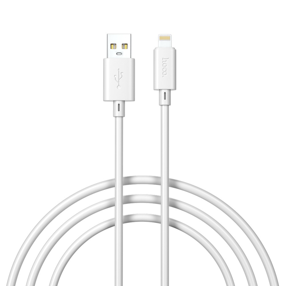 Кабель для зарядки USB(A)-iP hoco. модель X88, 1м, 2.4A белый - #1