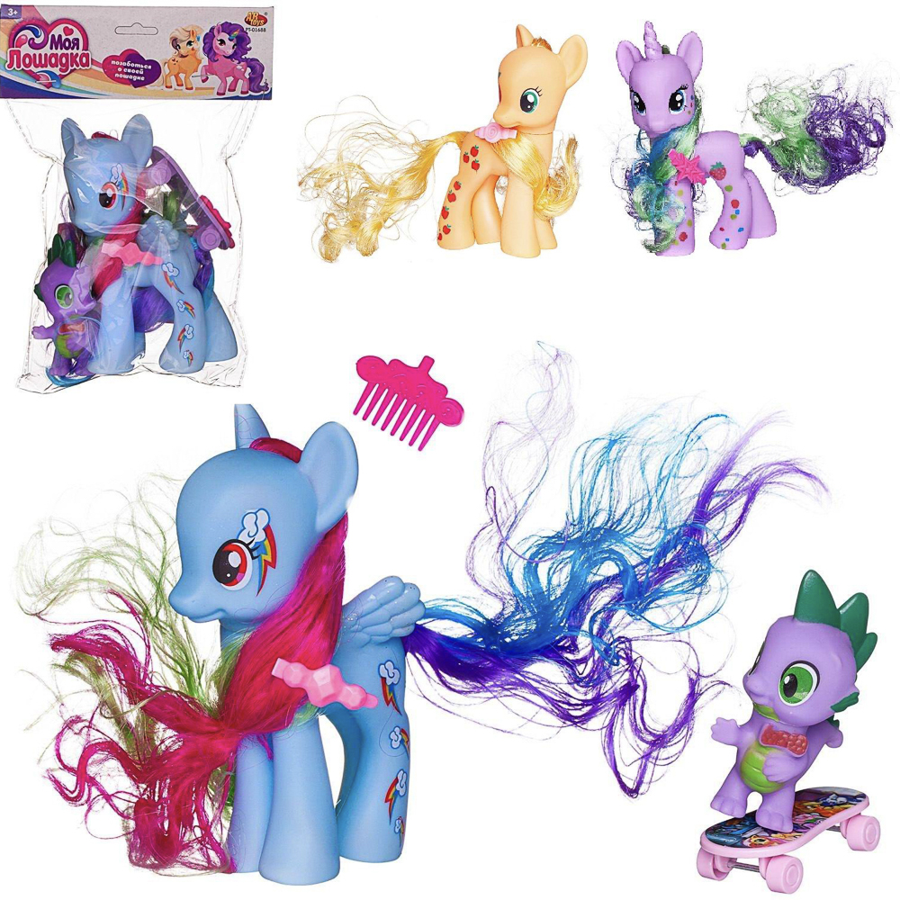 Игровой набор Abtoys Моя лошадка Пони с малышом дракончиком - #1