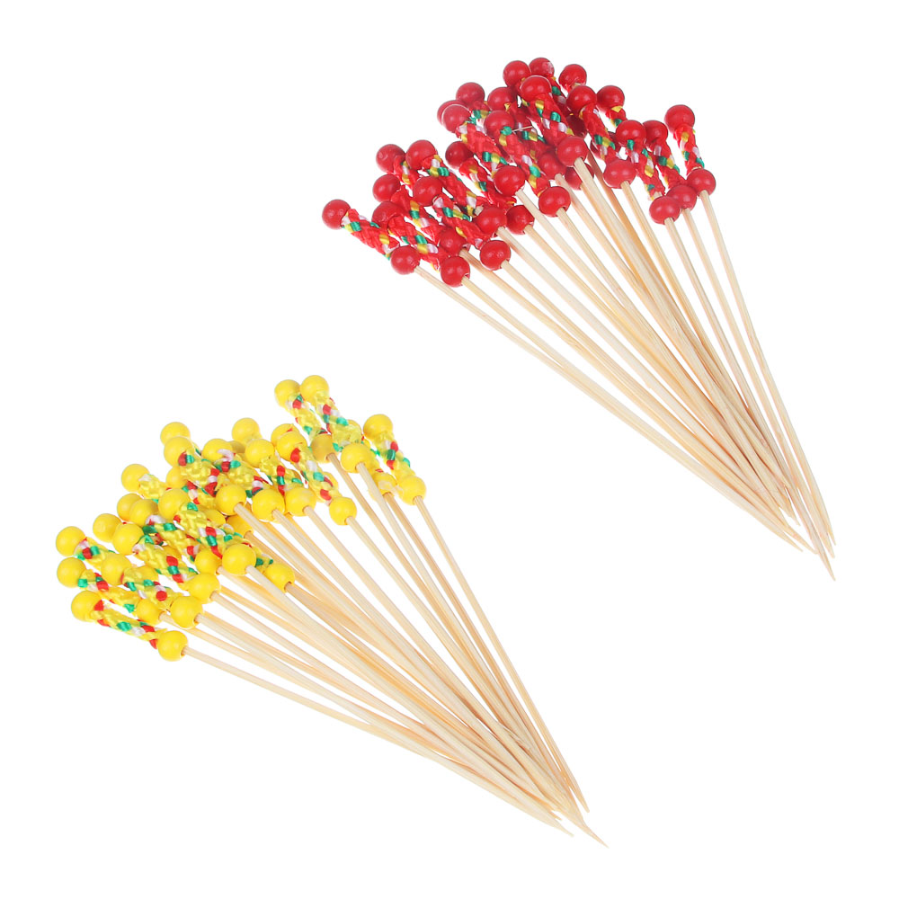Шпажки для канапе тм Fntastic, 24шт, дерево, пластик, 12 см, 2 цвета - #1
