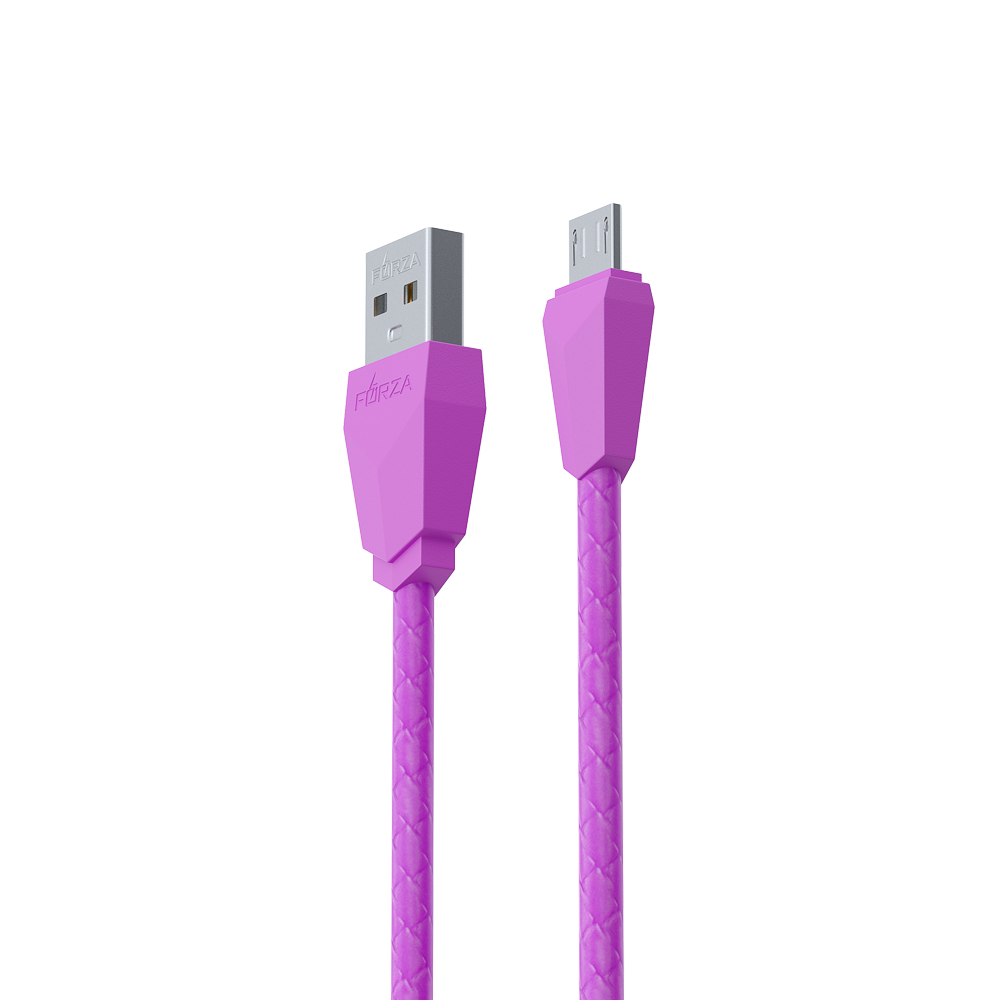 FORZA Кабель для зарядки Комфорт Micro USB, 1м, 1А, прорезиненный, 5 цветов, пакет - #3