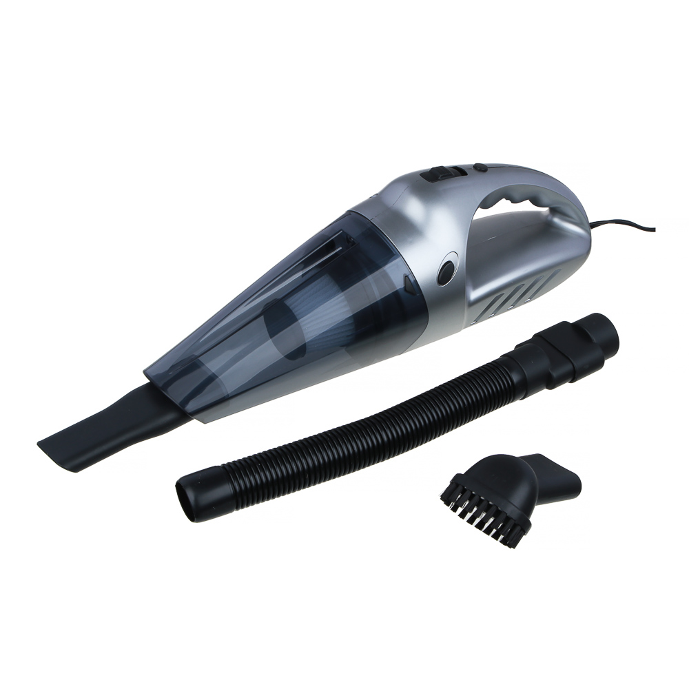 ЕРМАК Пылесос автомобильный 150Вт, 3 насадки, 3800Pa, серый - #2