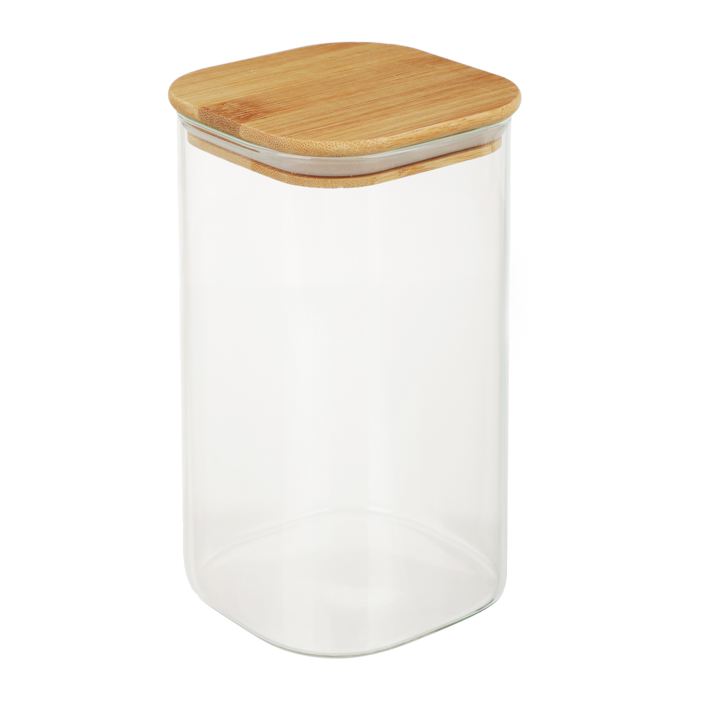 VETTA ЭКО Вуд Банка для хранения 1300мл, 18,5х10х10см, стекло, бамбук - #3