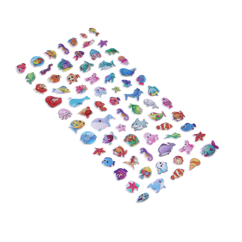 Набор наклеек "Каваи" 10х21,7см, объёмные, пластик, микс 8 дизайнов - #4