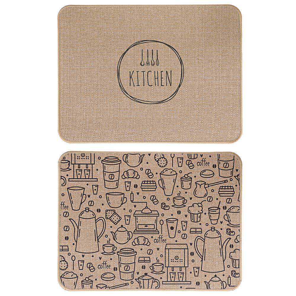 VETTA Коврик для сушки посуды, 40x30 см, искусственный лен, резина - #1