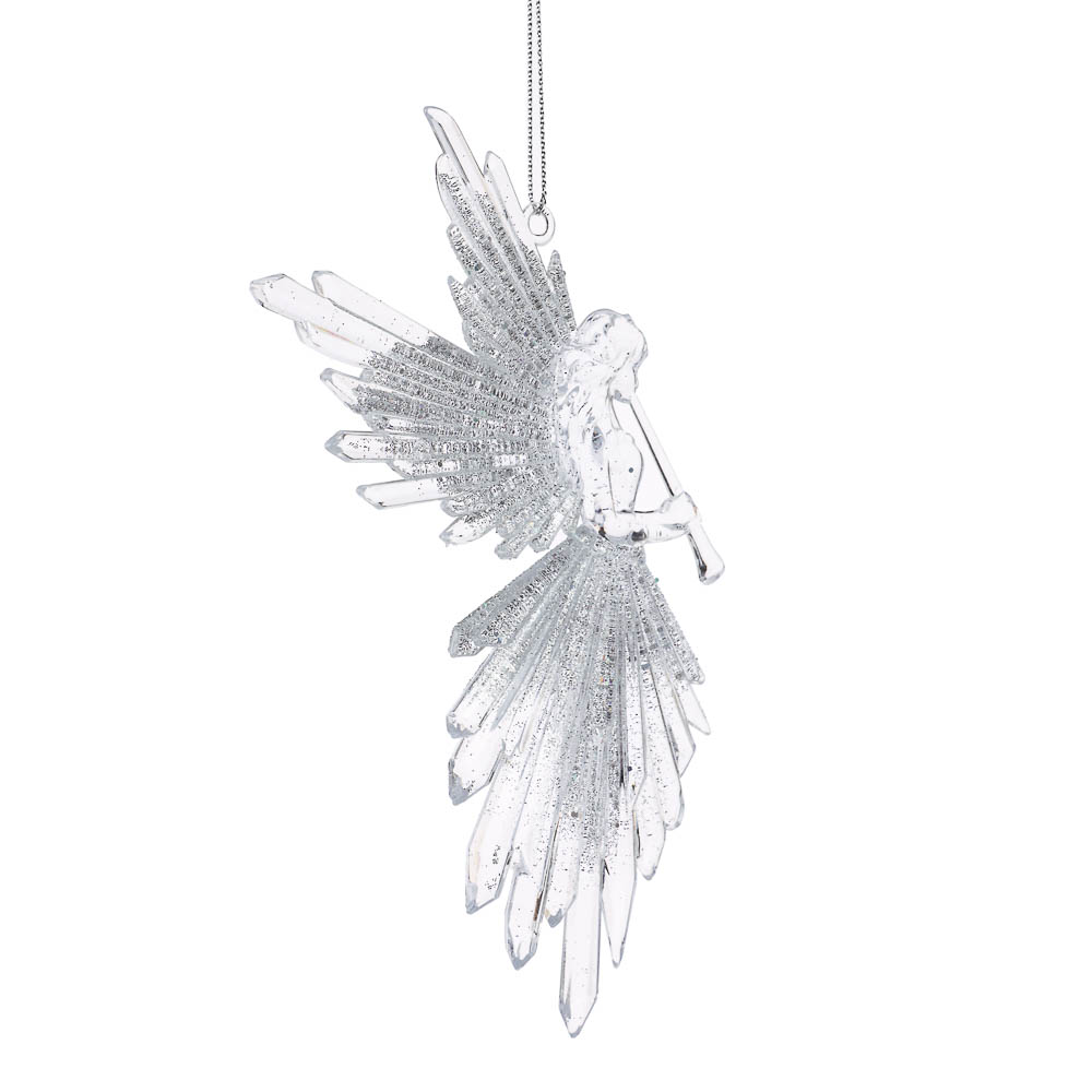 СНОУ БУМ Подвеска декоративная "Ангел", 17х11.5 см, акрил, глиттер - #2