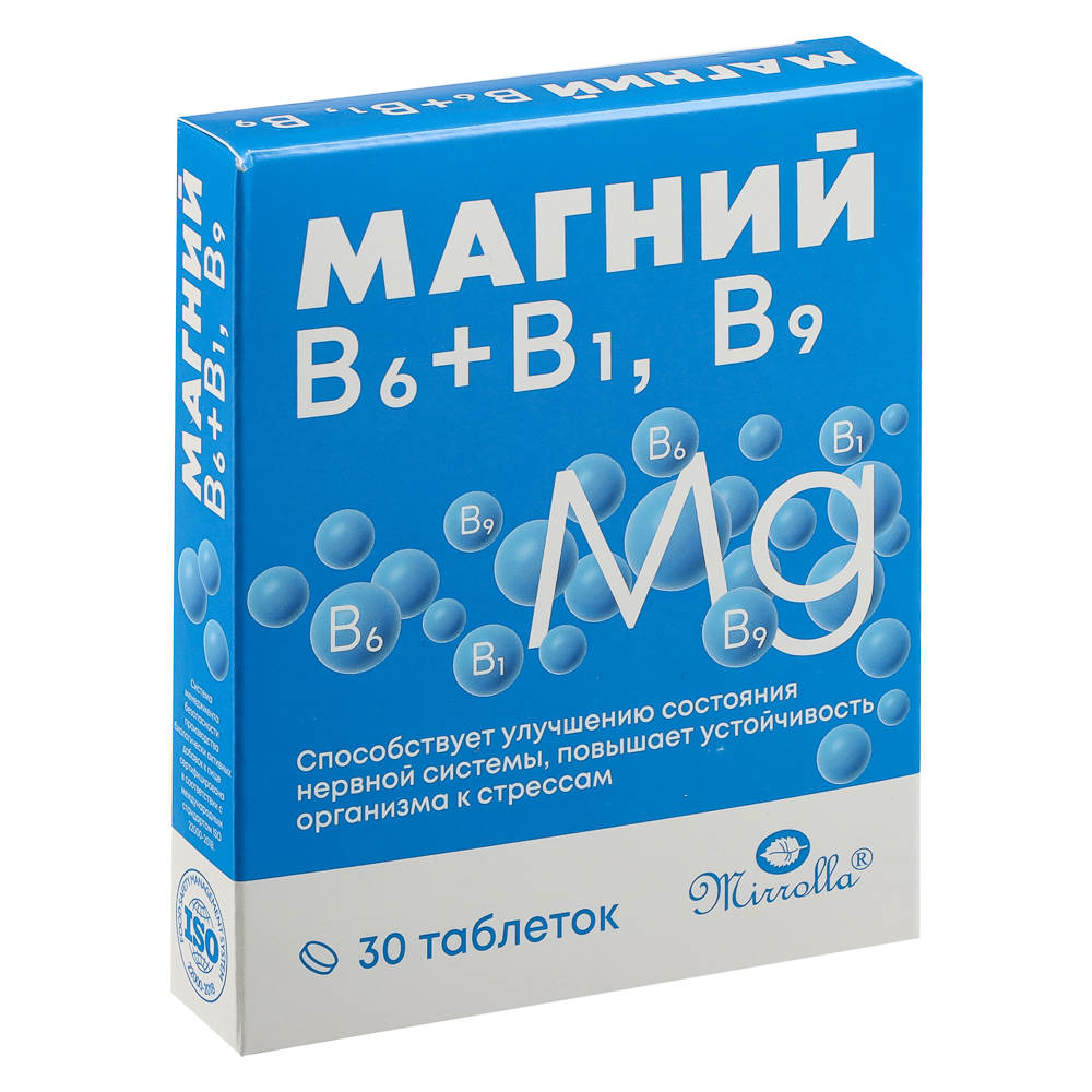 БАД "Магний B6+B1,B9" Мирролла,30табл - #1