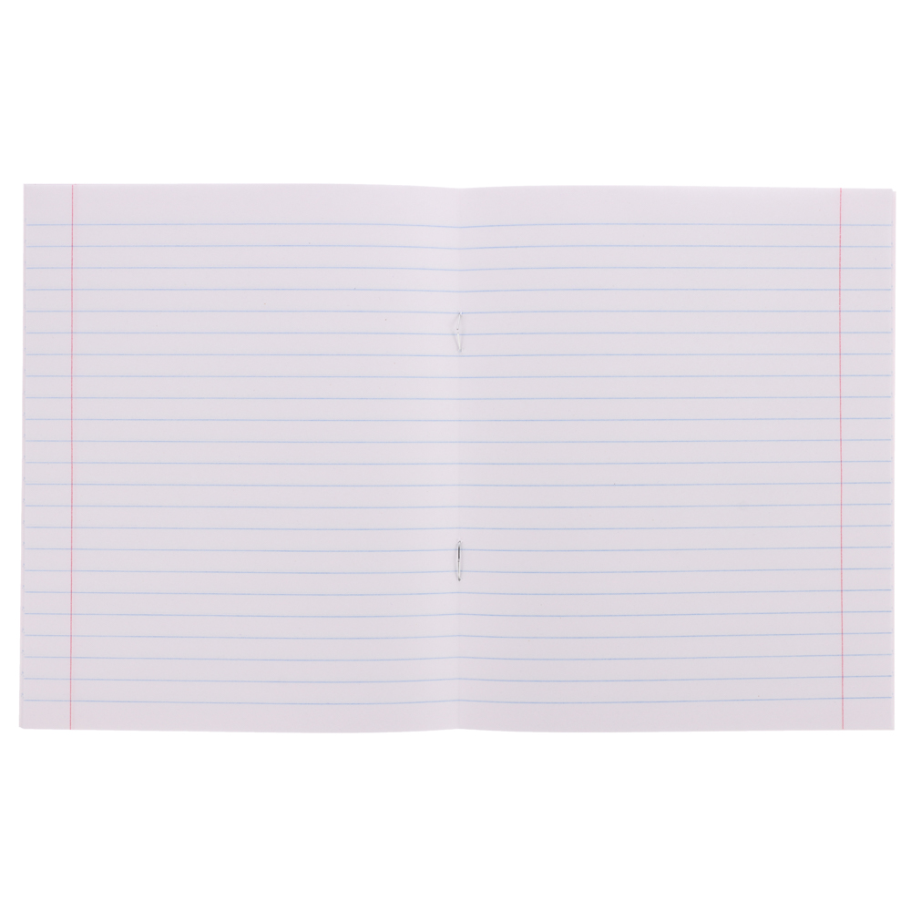 ClipStudio Тетрадь школьная 12л. в линейку, БЕЛЫЕ ЛИСТЫ, обл.офсет 115 г/м2, "Однотонная", скрепка - #4