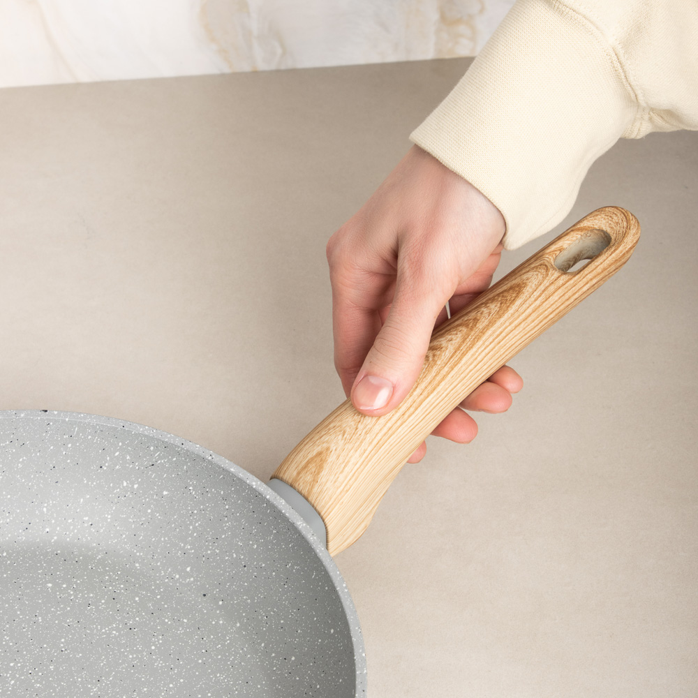 SATOSHI Берг Сковорода литая d24см, антипригарное покрытие Мрамор, индукция - #13