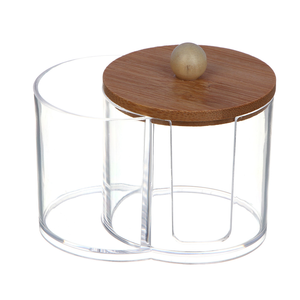 ЮНИLOOK Органайзер двойной с бамбуковой крышкой, 13,5х7,6х10,2см, PS, бамбук, ВЗ24-29 - #1