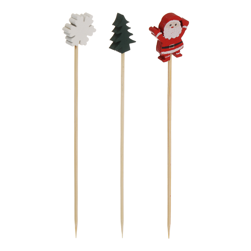 Fntastic Шпажки, 24 шт, 12 см, бамбук, дерево, 3 дизайна - #2