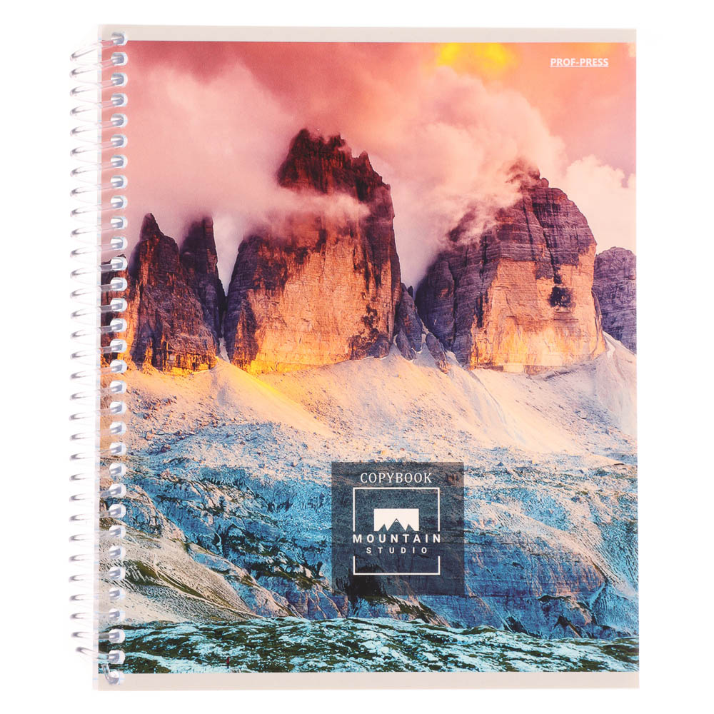 Тетрадь общая, 96 листов, в клетку, БЕЛЫЕ ЛИСТЫ, обл.мел. картон, спираль, микс - #22