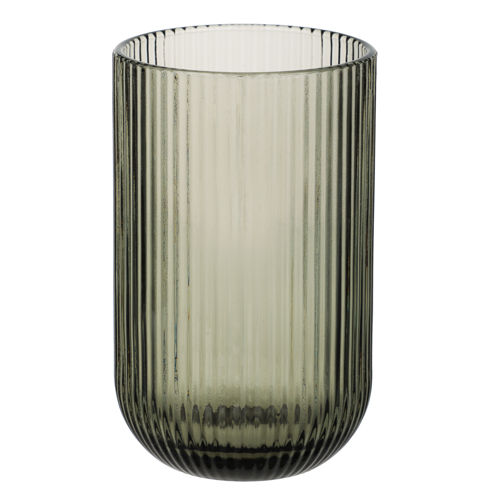 MILLIMI Стакан Грея, 400мл, стекло, серый, рифленый - #1