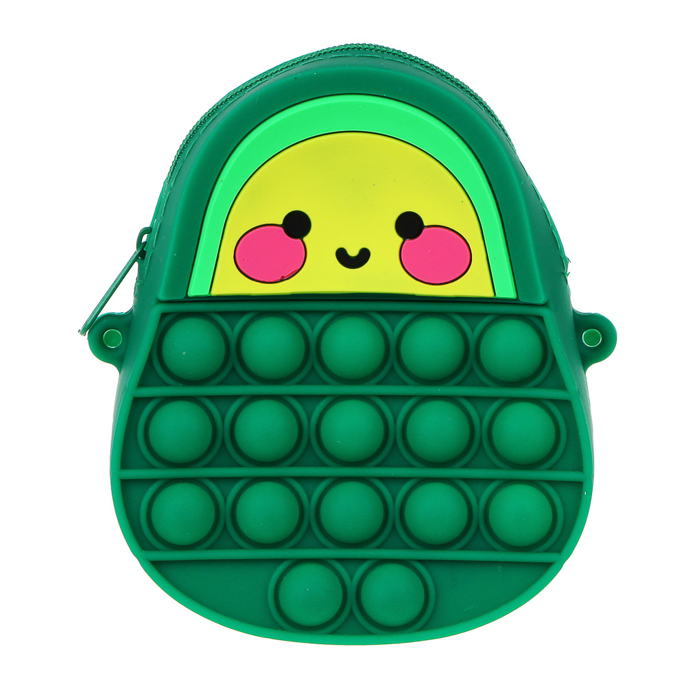 Сумка-мини в форме авокадо, 11,2х9,5х3.5 см, с эффектом "поп-ит", силикон, металл, полиэстер, лента - #2