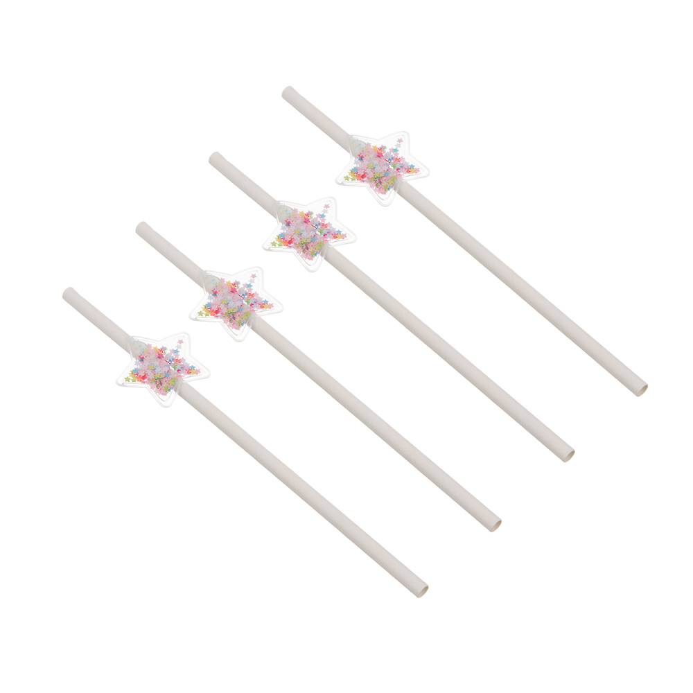 Набор трубочек для напитков "Звезды" тм Fntastic, 4 шт, пластик, бумага, PU - #1