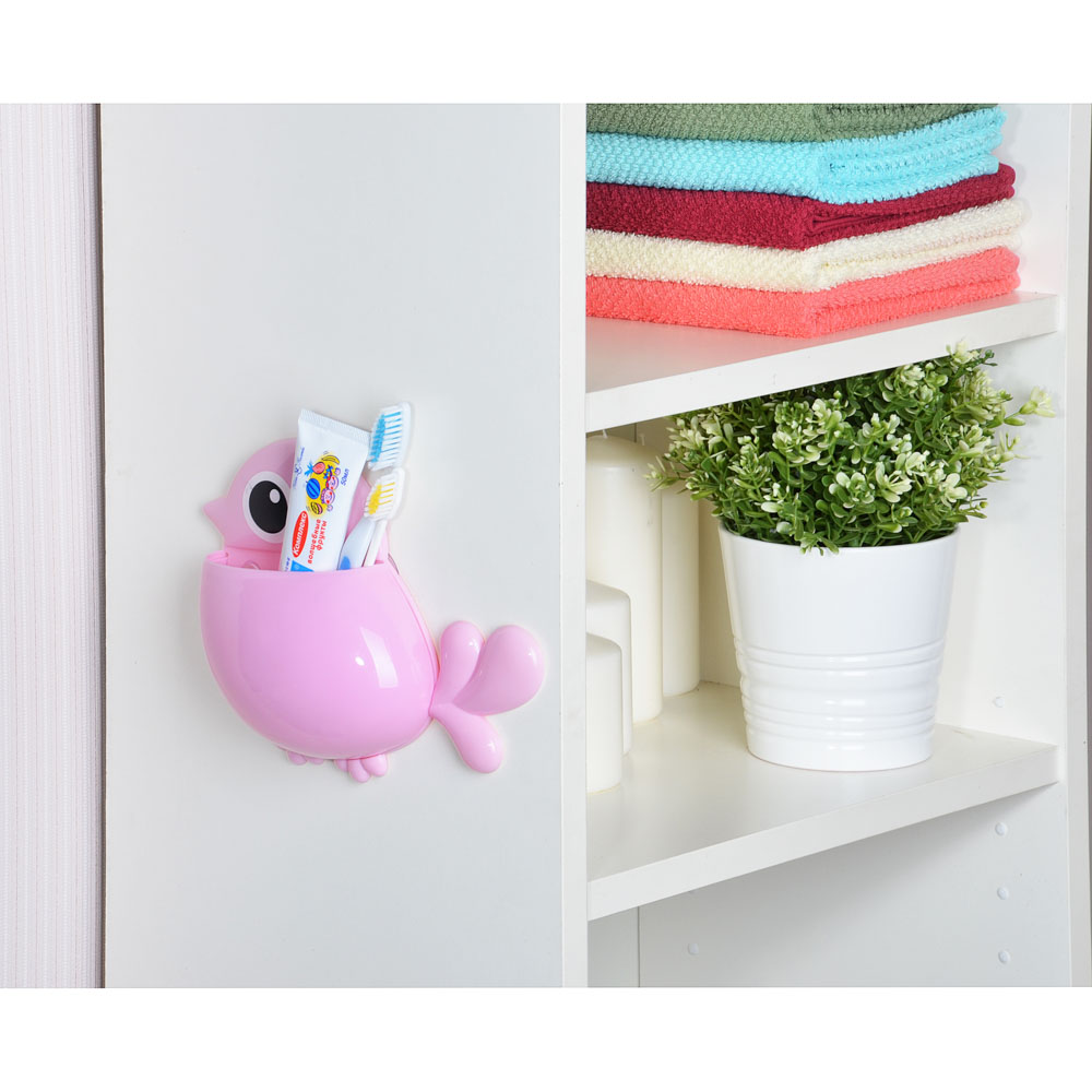 VETTA Держатель для зубных щеток и пасты на присосках "Птенчик", пластик, 21x16см, 3 цвета - #5