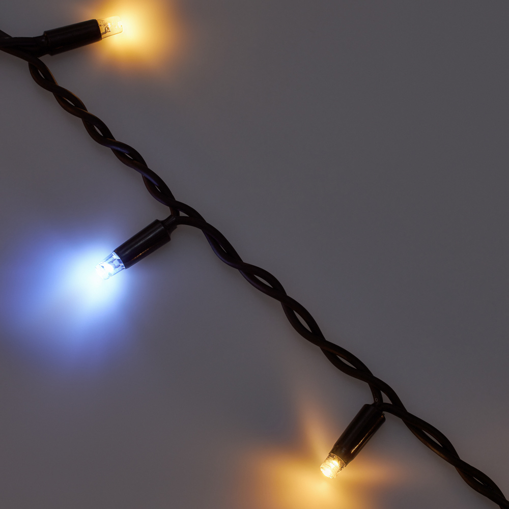 BY Гирлянда эл. бахрома уличн, 3х0,5 м, 100LED, шампань, мерцание, ПВХ черный, коннектор, 220В - #8