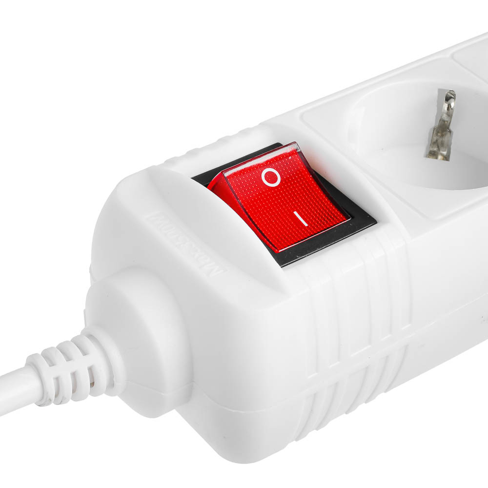 Удлинитель 5 гнезд 3м BY, с зазем и выкл., евро, с защит. шторками, 16A, 3500Вт - #4