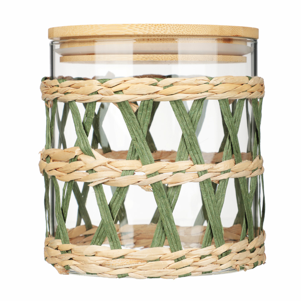 VETTA ЭКО Жгут Банка для хранения 750мл, 12х11см, стекло, бамбук - #2