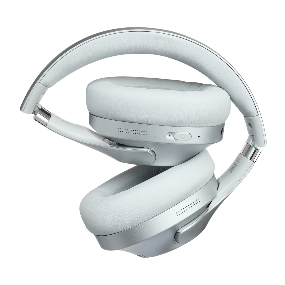 BY Наушники беспроводные полноразмерные AeroSound, шумоподавление ANC, экокожа, 500мАч, серебро - #4