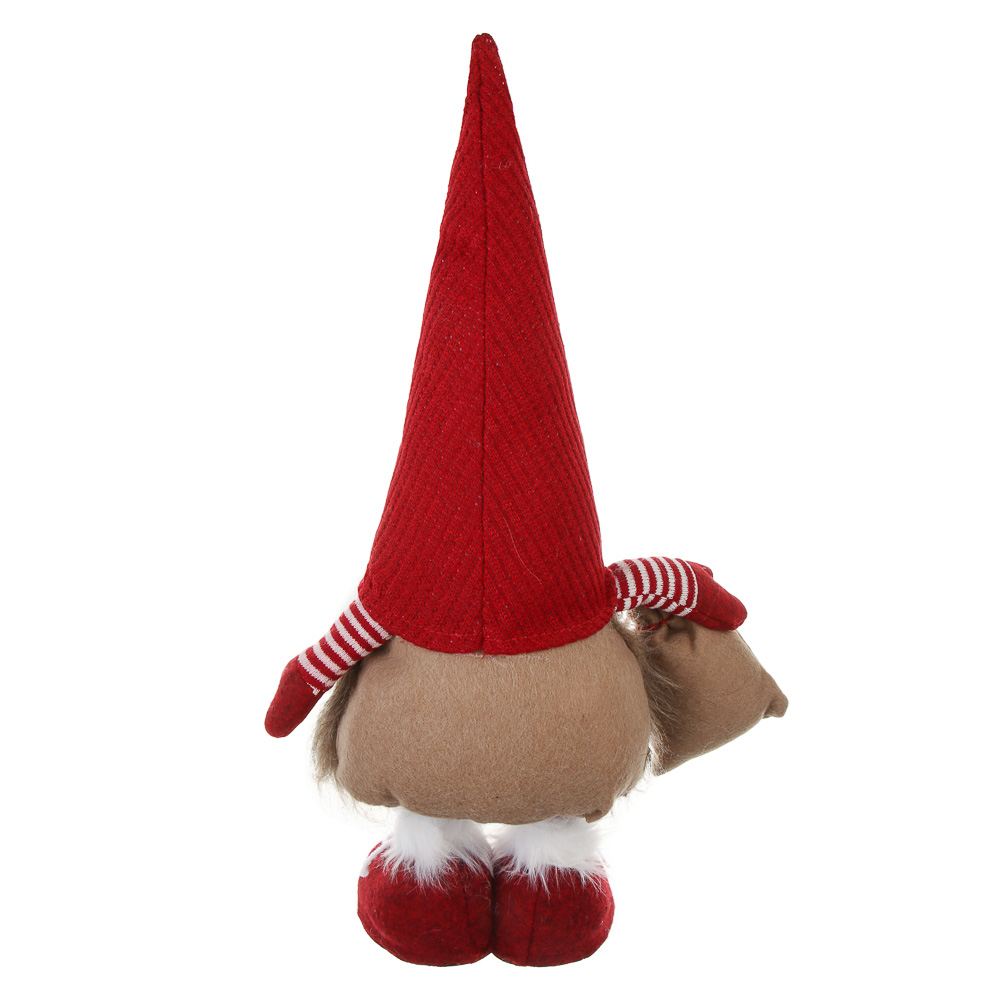 СНОУ БУМ Фигура декоративная "Гном" с выдвижными ногами 47-67 см, полиэстер, красный - #5
