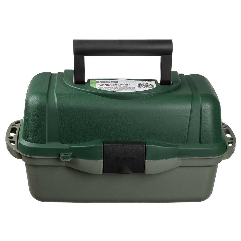 AZOR FISHING Ящик рыболова двухполочный, 40x19,5x21см, пластик, зеленый (MB-PL-07_1 ) - #3