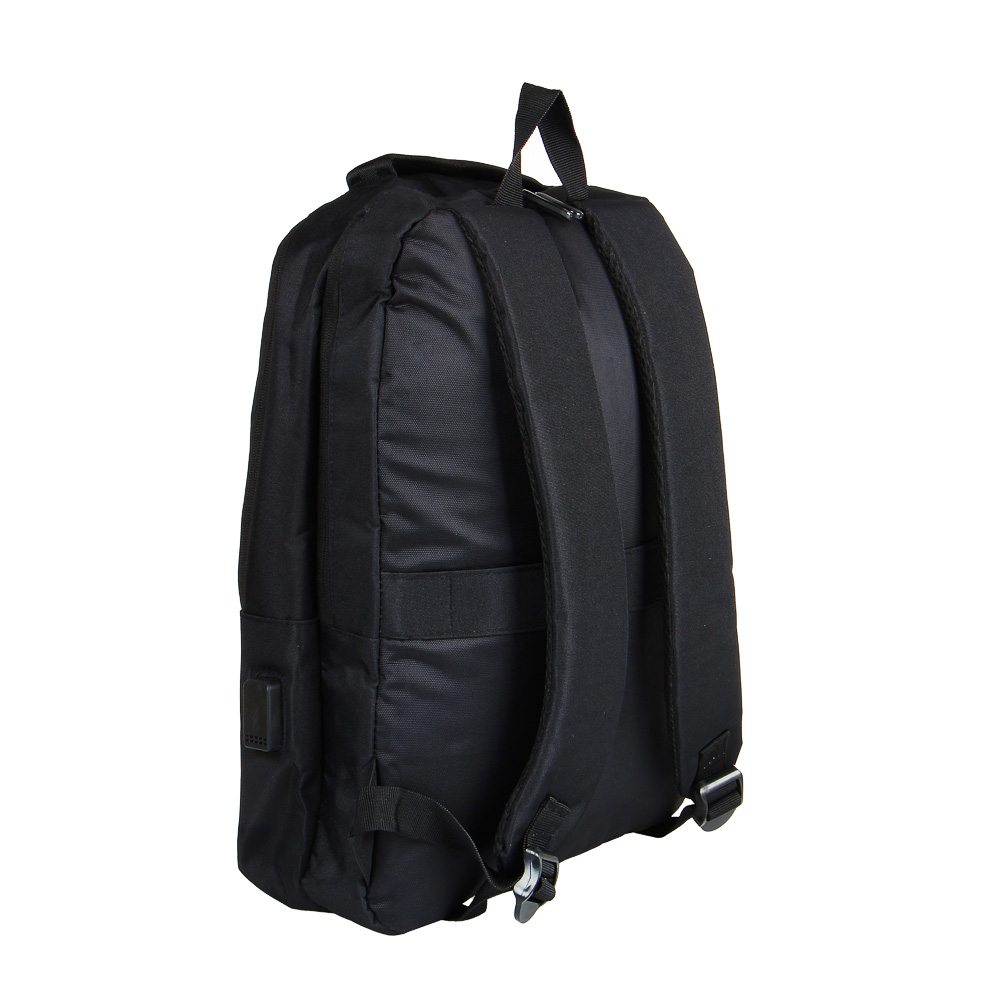 Рюкзак универсальный 45x31,5x12см, 2 отд, 1 карм., отделка прорезин.матер., USB, ПЭ под ткань,черный - #3