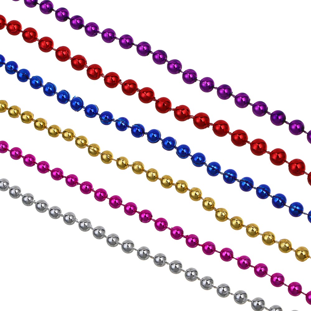 СНОУ БУМ Бусы декоративные 0,6x500 см, туба, 6 цветов, 26-747 - #1