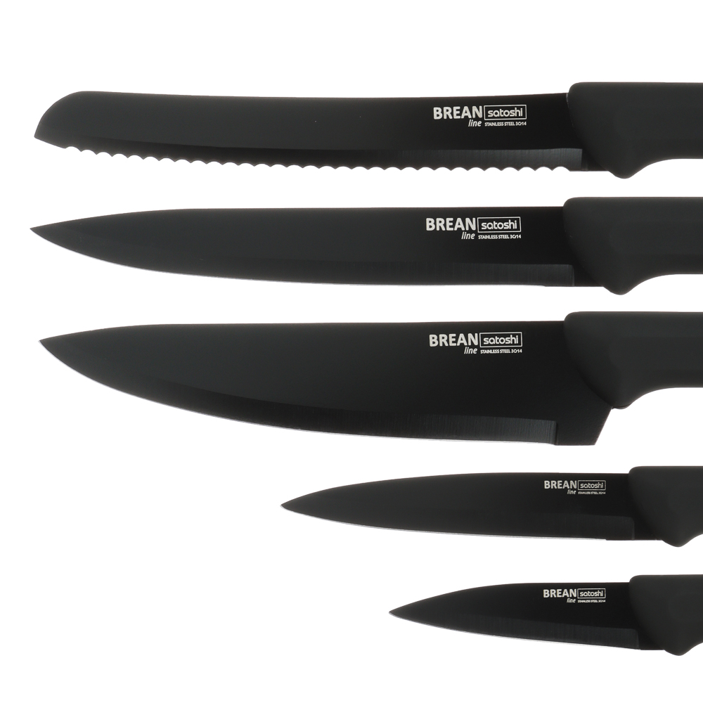 SATOSHI Бреан Набор ножей кухонных 6пр, подставка с полипропиленовыми разделителями - #5