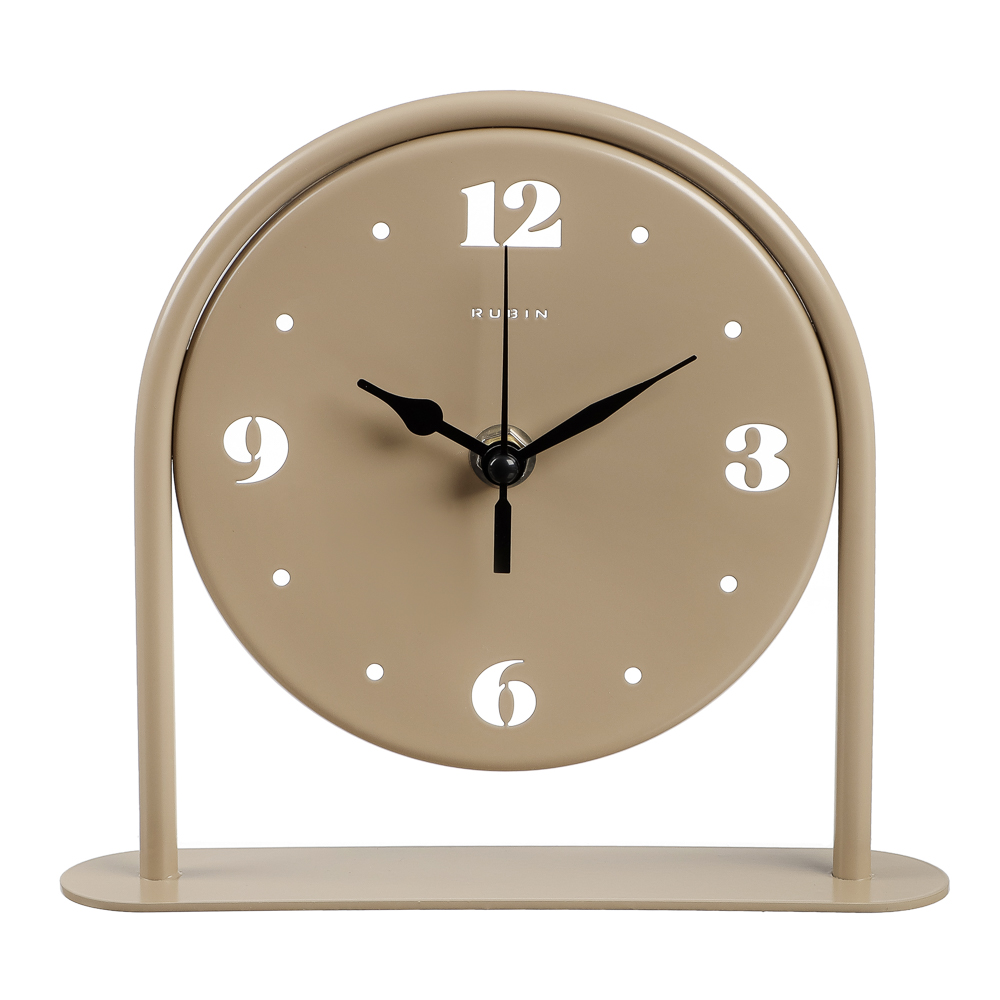 Часы настольные металл, открытая стрелка, корпус бежевый, "Классика", арт.1816-002 - #1