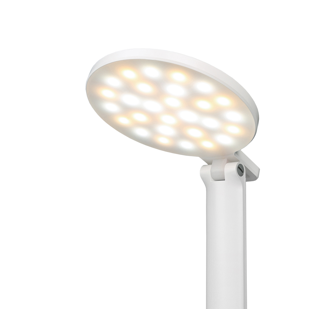 FORZA Лампа настольная складная, 28LED, питание USB, 7Вт, 500Лм, кабель 1.5м, диммер, пластик, белая - #7