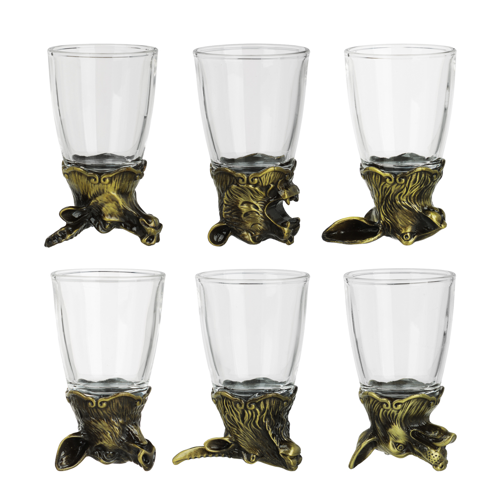 Набор стопок перевертышей тм MILLIMI, 30мл, бронза, стекло, 6шт - #1