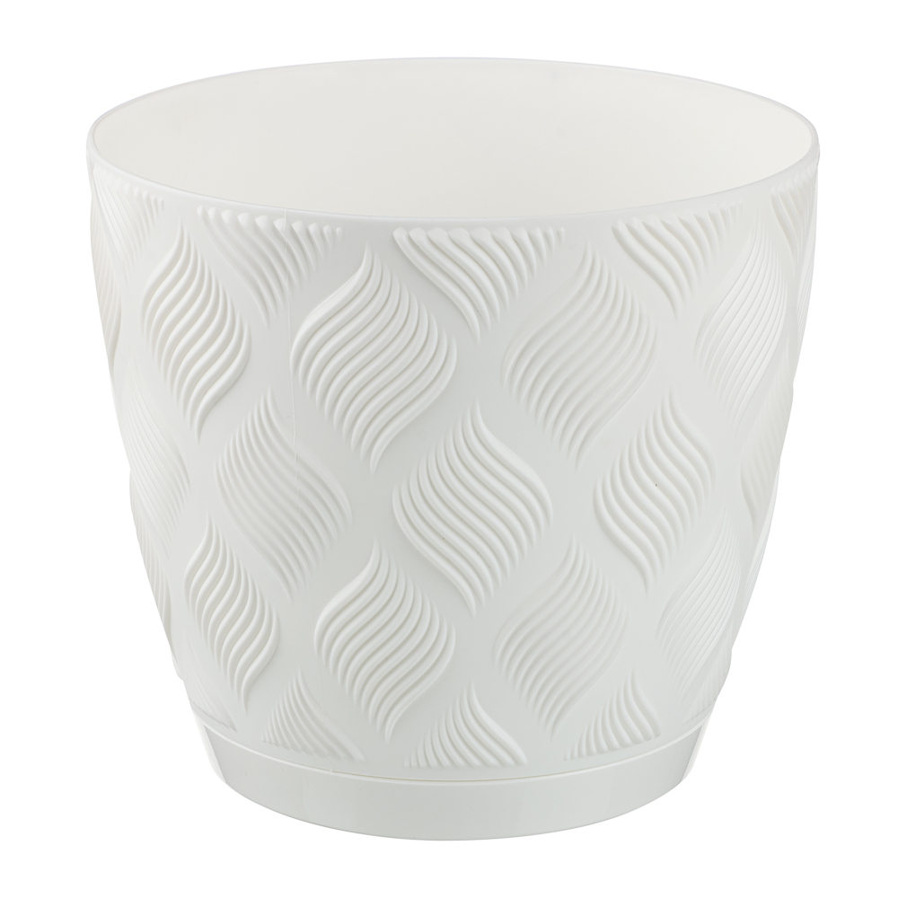 Горшок для цветов с поддоном "Мираж" 3,7л, d19,5см, цв.белый - #1