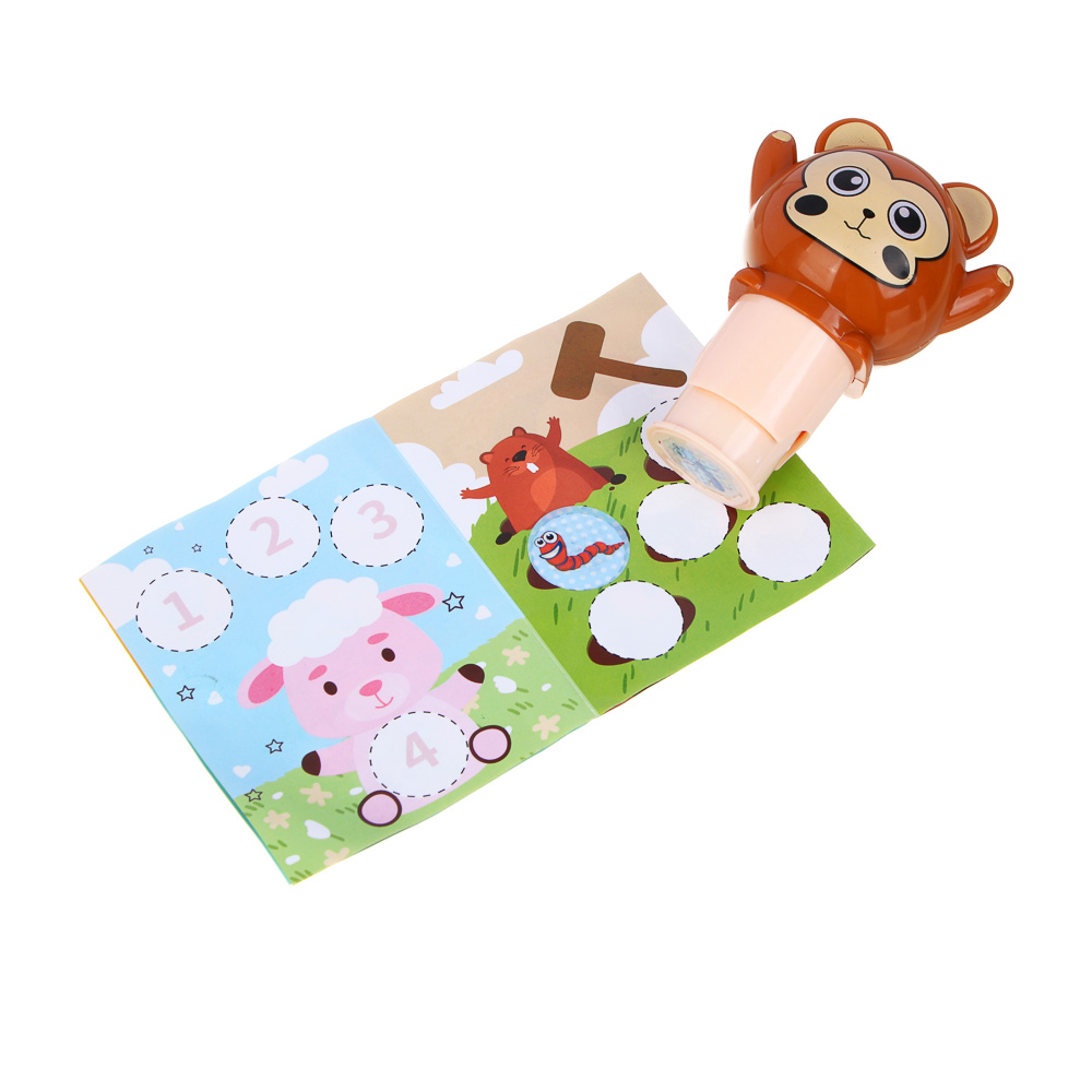 ХОББИХИТ Набор для творчества с печатями "Зверюшки", 9,5х7,5х6см, PP, 4 дизайна - #11