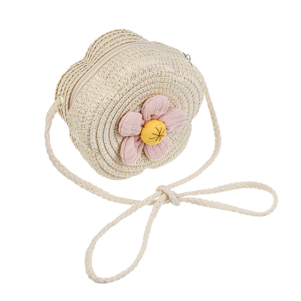 Сумка плетенная с декором на длинном ремне, тм ЮL, 11-12x6 см, папирус, полиэстер - #4