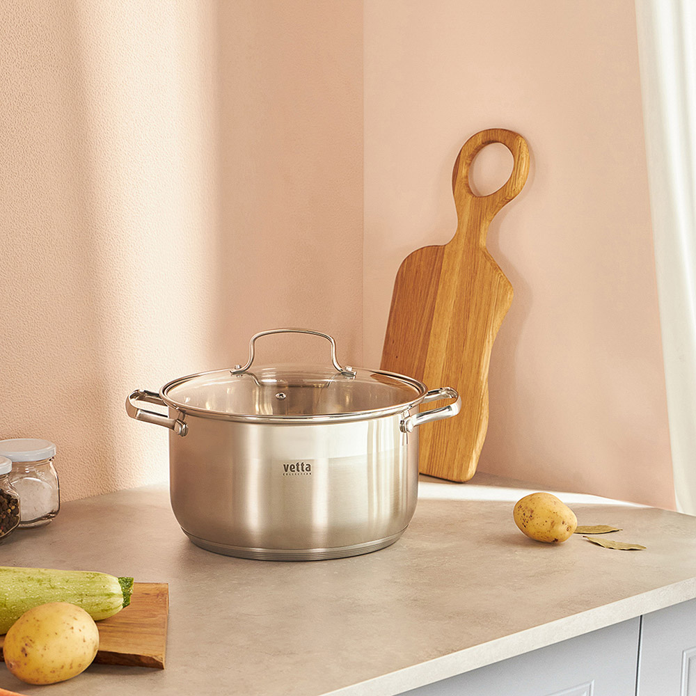 VETTA Берн Кастрюля 24х14см. 6,1л. со стекл. крышкой, индукция - #5