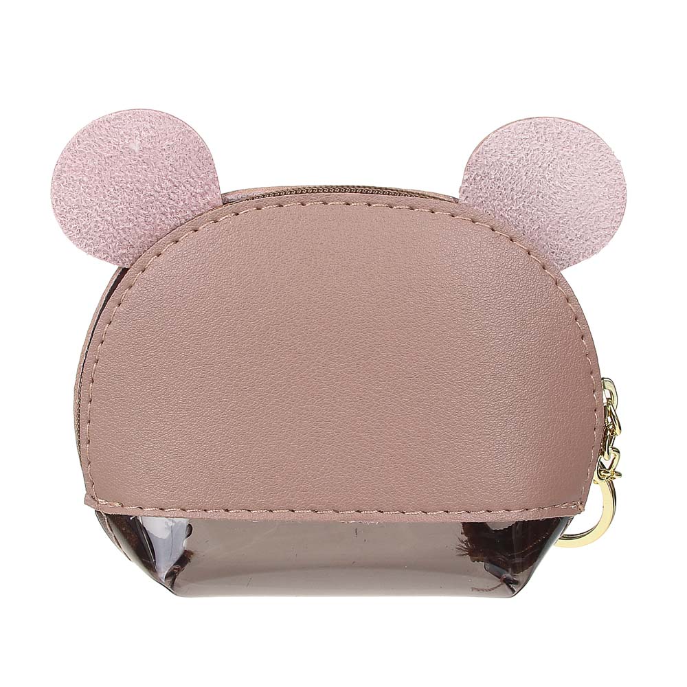 Брелок - кошелек для мелочи, 10x9х4см, "Зверята", искусственная кожа, металлический карабин, 4 диз. - #4