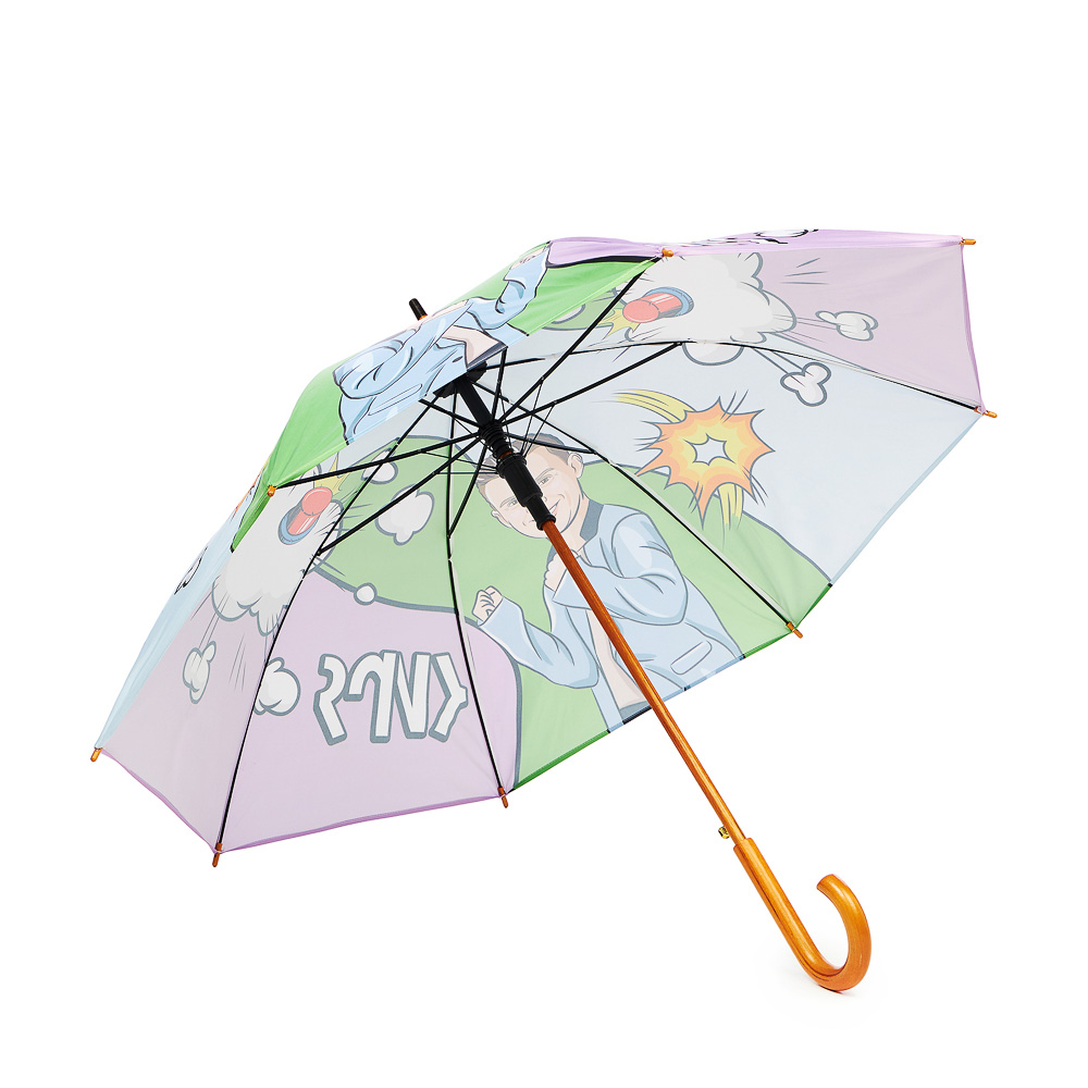 Зонт-трость "КИРЯ" универсальный, сплав, дерево, дюспо, длина 100 см, 8 спиц, 2 дизайна - #3
