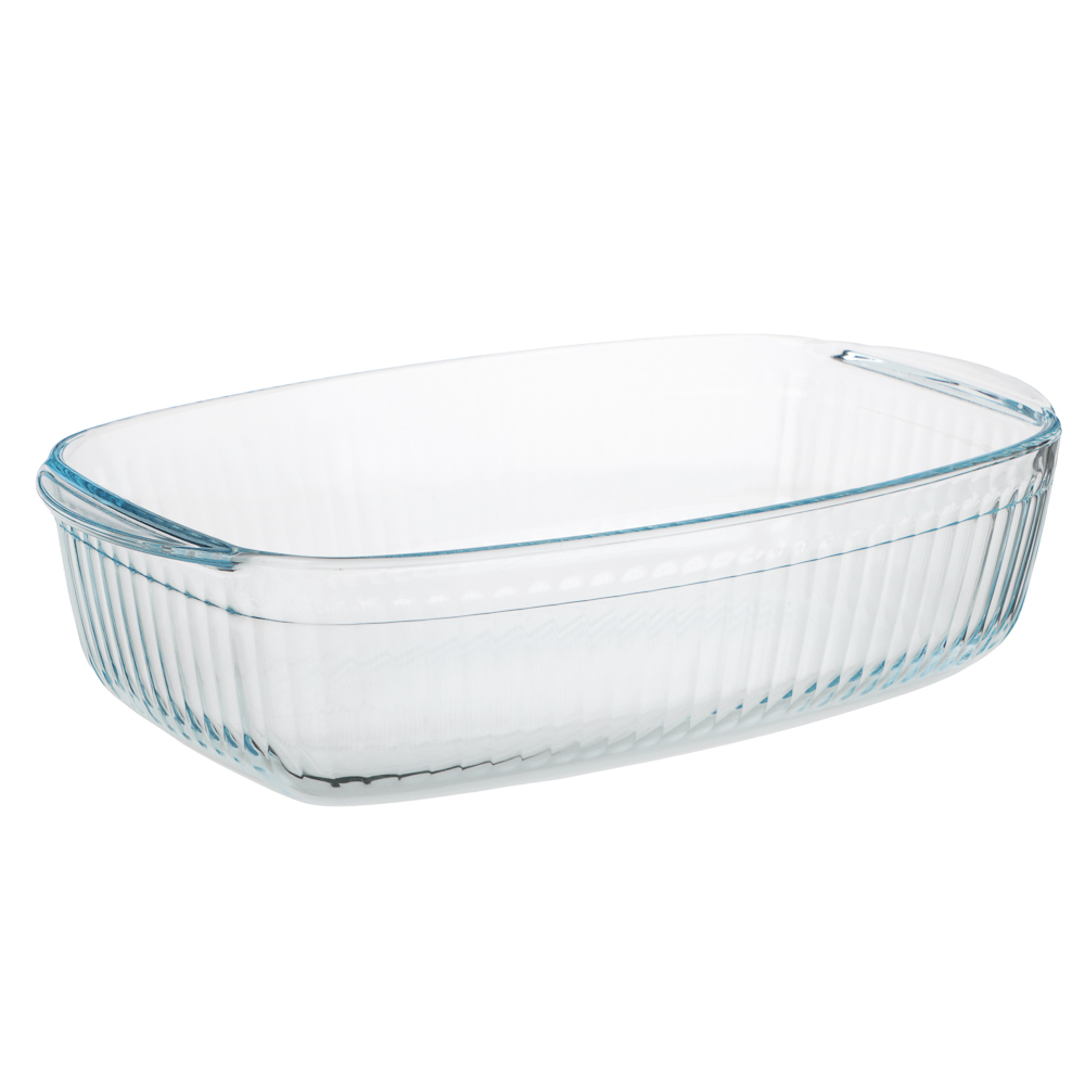 SATOSHI Утятница жаропрочная, рельеф, стекло, 37х22х9см, 4.5л - #5