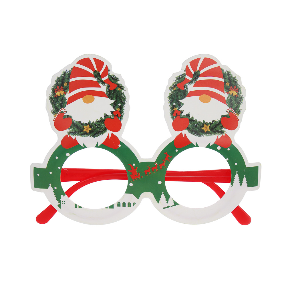 СНОУ БУМ Очки новогодние, пластик, картон, 14см, 6 дизайнов - #2