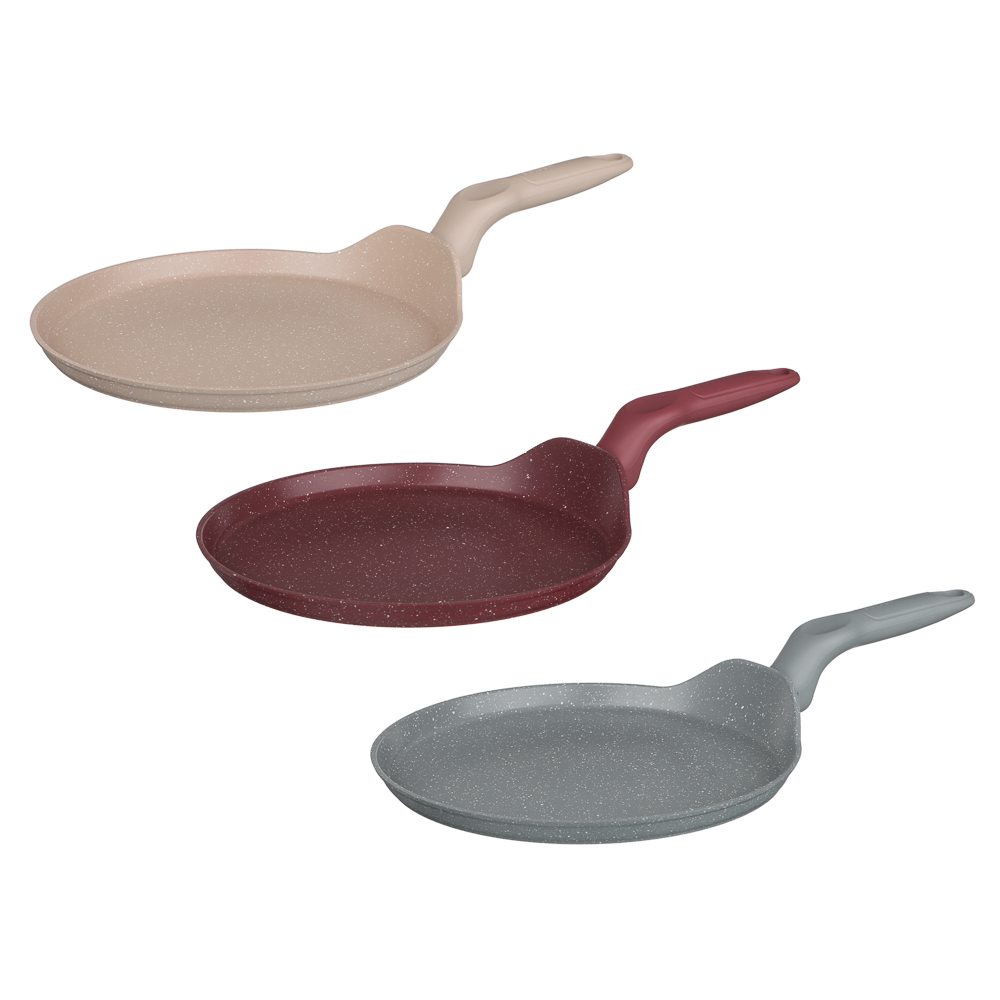 Сковорода литая блинная тм SATOSHI Мари d24см, антипригарное покрытие мрамор, индукция, 3 цвета - #1