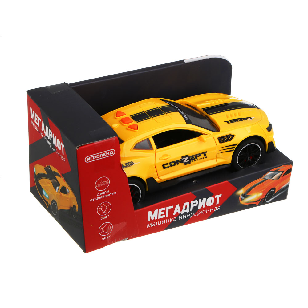 ИГРОЛЕНД Машина инерционная "Мега дрифт", свет, звук, 3хAG13, ABS, 17,2х7,2х5,3 см, 4 дизайна - #6